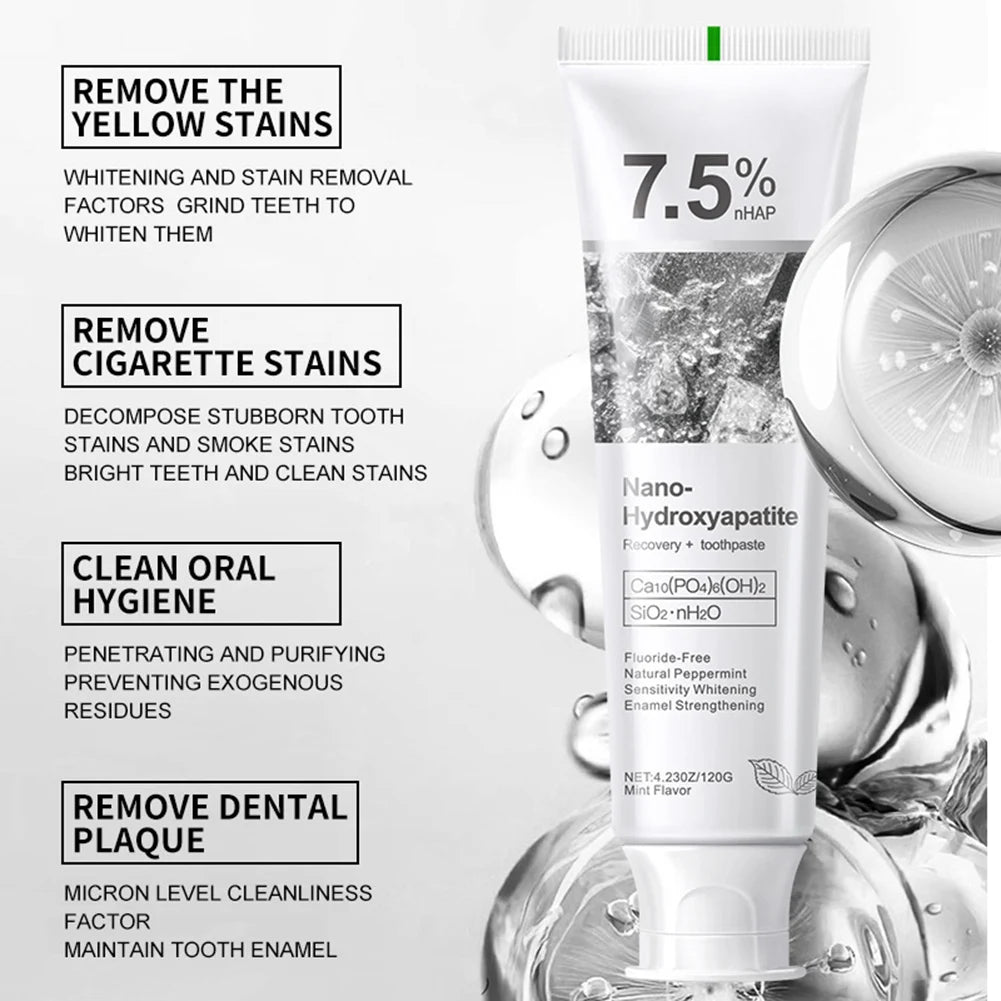 120g Hydroxyapatite Toothpaste,Gentle Mint,Breath Refreshing Whitening Toothpaste,Intensives Stain Removal Tooth Paste,Oral Care