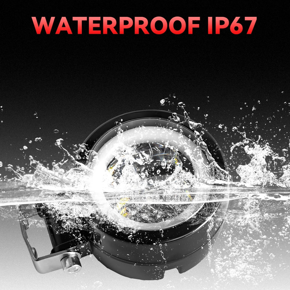 Car 3 Inch Round LED Work Light Spot Light Halo Angel Eye 12V 24V For Trucks ATV SUV Dirt Bike Motorcycles Healdight