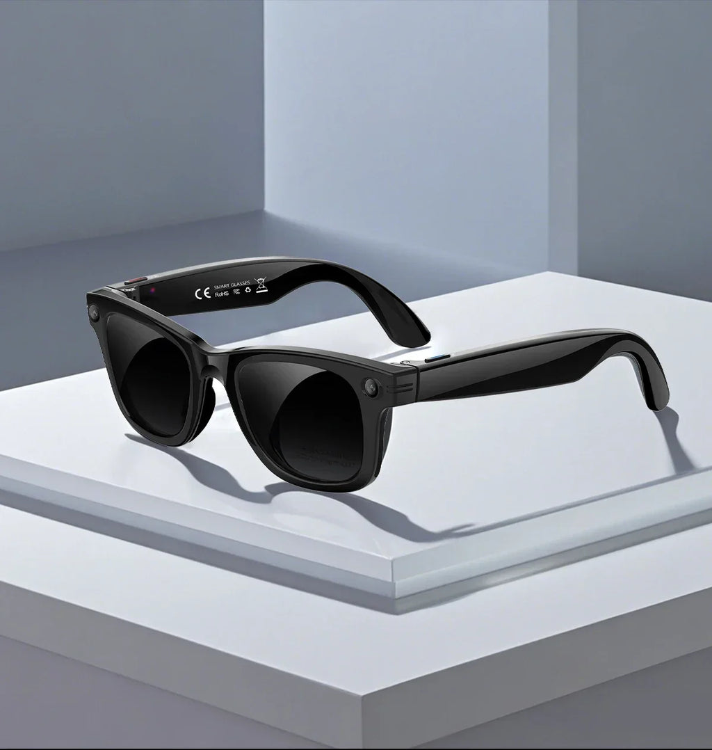 NEW AI Smart Glasses 1300W HD Camera 1080P Videos WIFI Transfer AI Translation IP66 Waterproof & Dustproof BT Call Smart Glasses