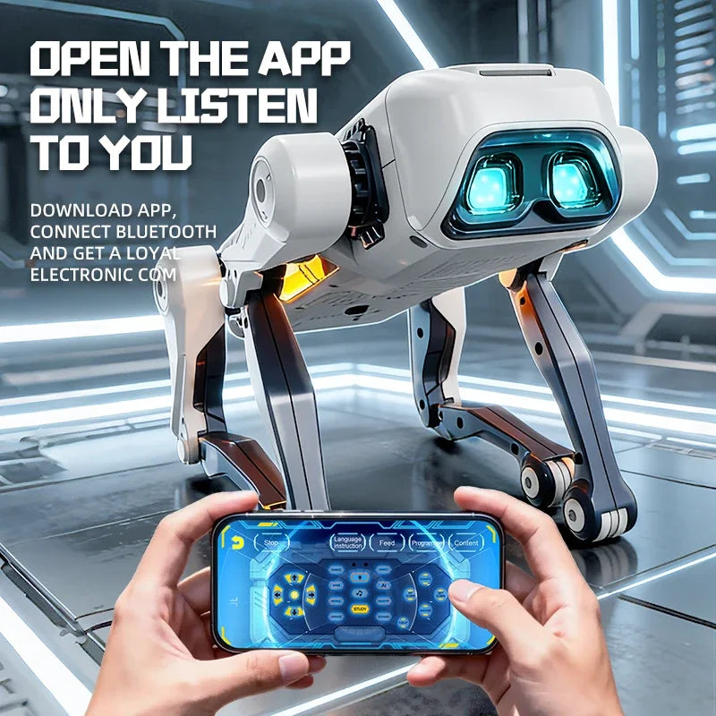 NEW AI RC Smart Robot Dog, Voice & APP Control, Programming, Dancing, Singing, 1200mAh Battery，for Kids Gift & Companion