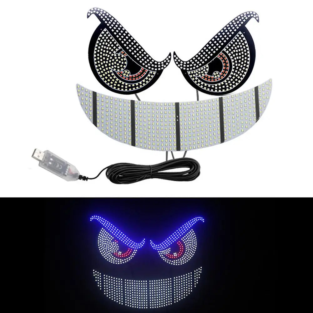 New Car Dynamic Devil's Eye Light LED Rear Windshield Decorative Warning Light With 11 Modes For Auto Modification Accessories