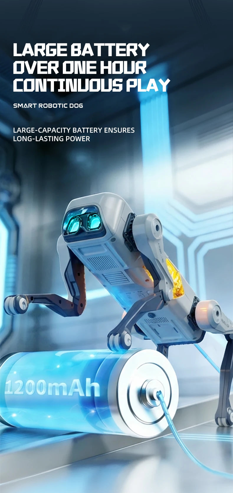 NEW AI RC Smart Robot Dog, Voice & APP Control, Programming, Dancing, Singing, 1200mAh Battery，for Kids Gift & Companion