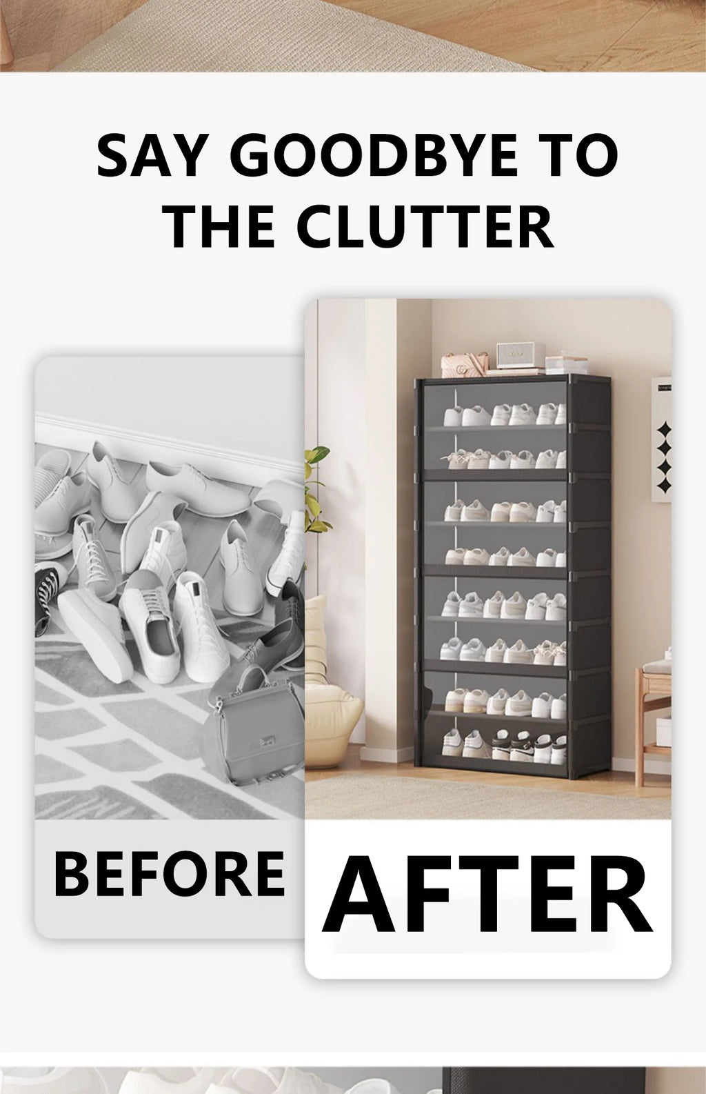 5/7-Layer Shoe Cabinet Dustproof Shoe Rack Shoe Hanger Organizer Shelf Holder Shoe Storage Cabinet Space Saving With Clear Lid