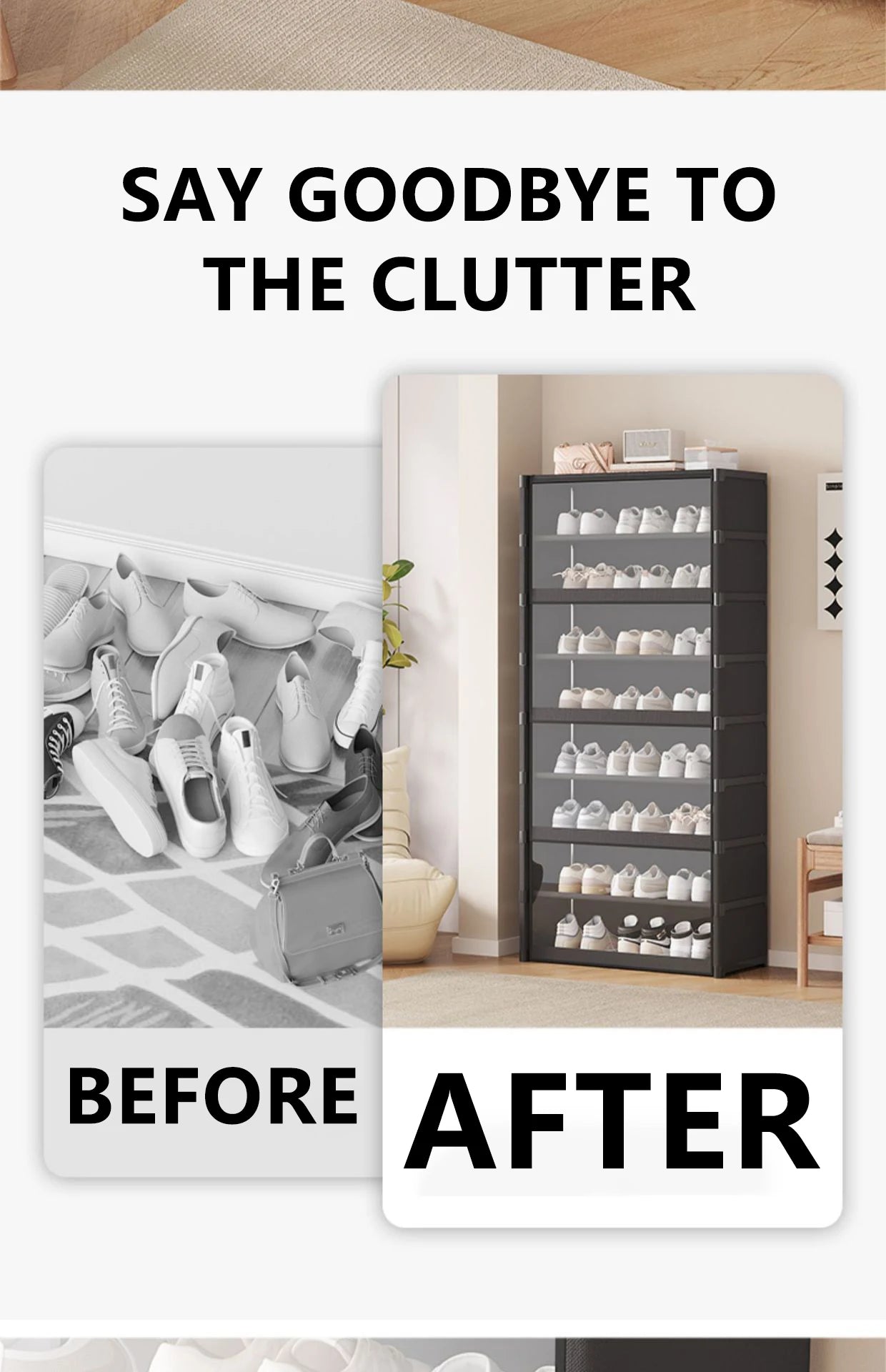 5/7-Layer Shoe Cabinet Dustproof Shoe Rack Shoe Hanger Organizer Shelf Holder Shoe Storage Cabinet Space Saving With Clear Lid