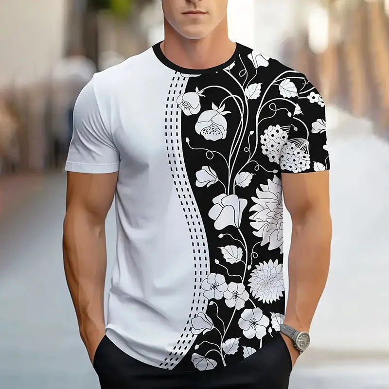 Men's Short Sleeve Summer  Sports Fitness T Shirt  Round Neck