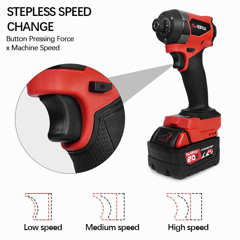 Electric Goddess Impact Driver 160NM Electric Driver For 20V Milwaukee Lithium Battery Brushless screwdrivers Power Tool ﻿