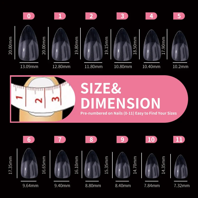 Nail Press on Tips  Short Artificial American Capsules Long Soft Gel Almond