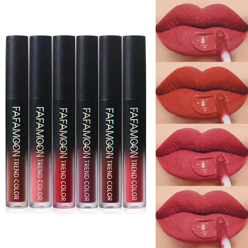 Non Stick Cup Liquid Lipstick 18 Colors Nude Pigment Lasting Lip Gloss Matte Finish Resistant To Fading Waterproof Lip Cosmetics