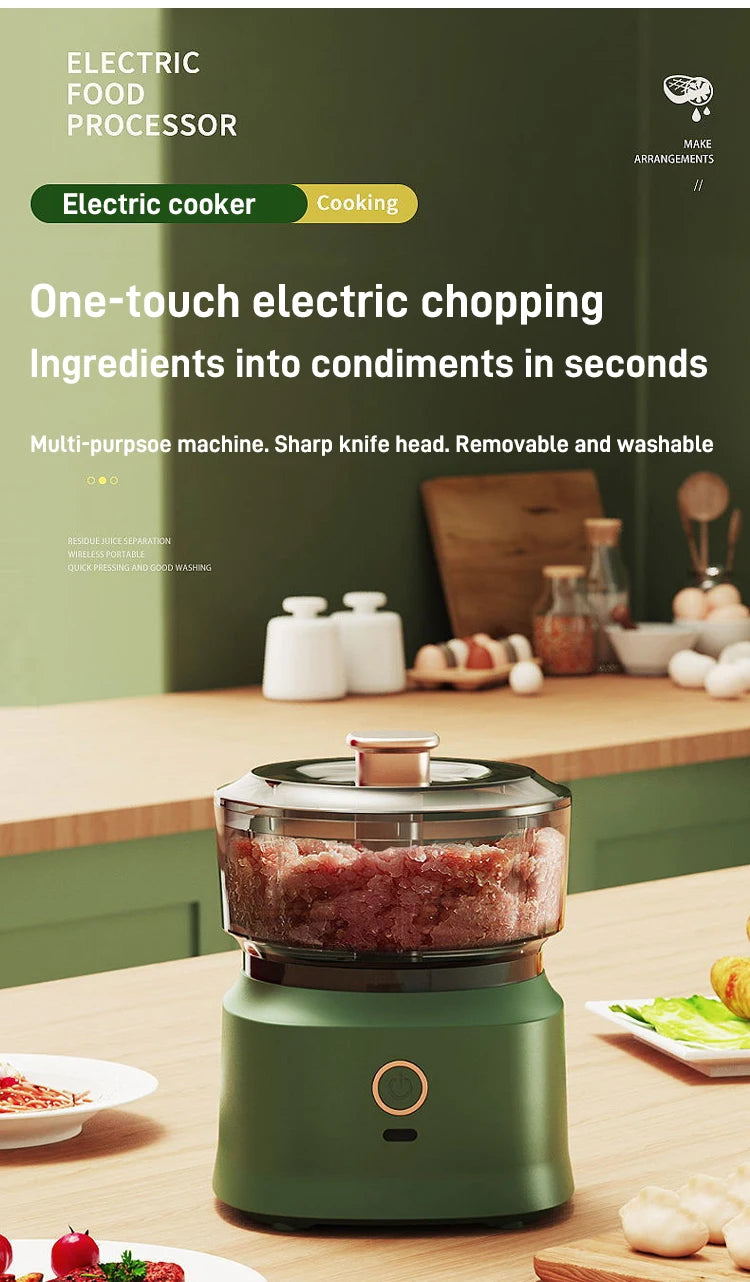 350ml Mini Kitchen Food Processor Multifunctional Cordless Electric Meat/Garlic Grinder Household Baby Food Processor