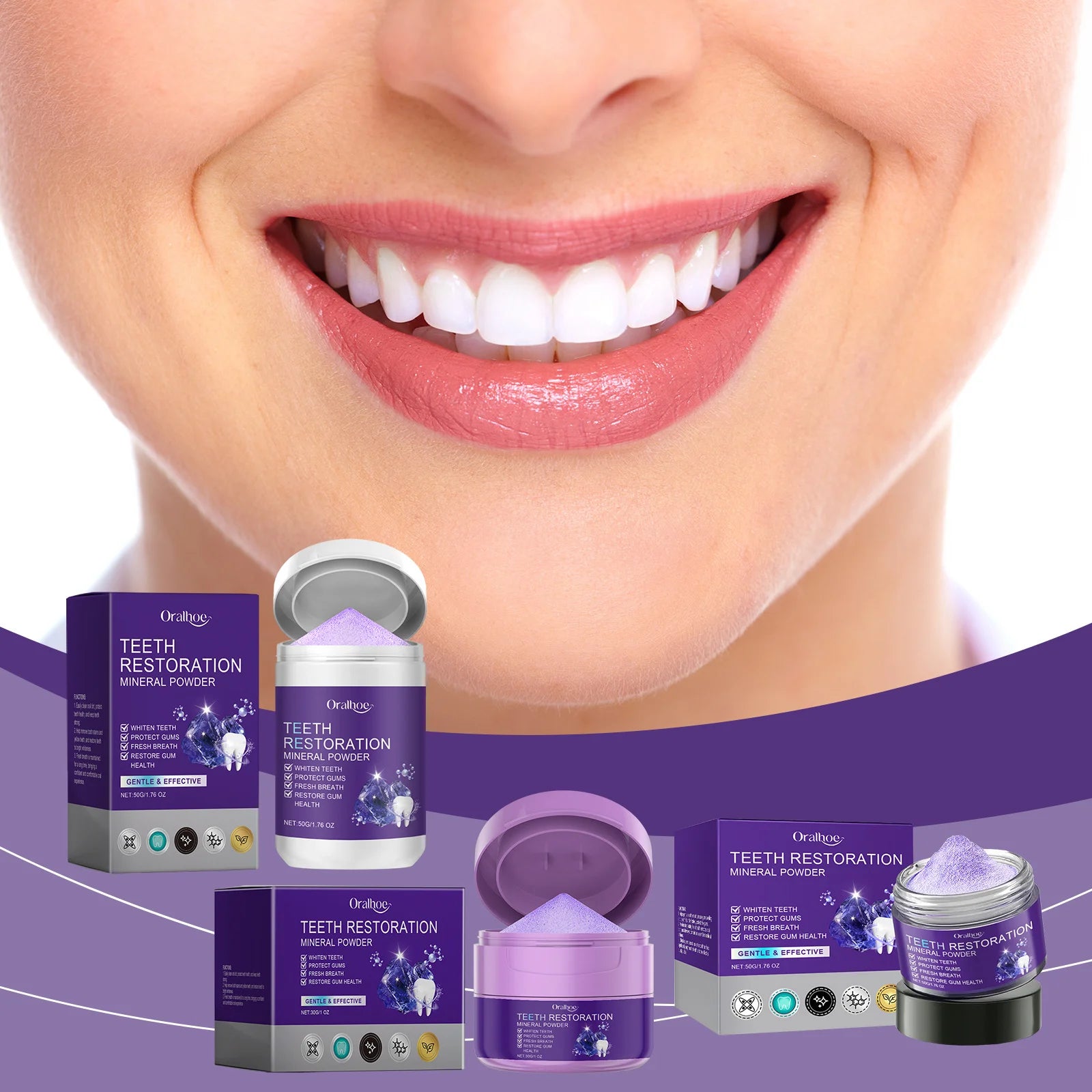 Whitening Purple Toothpaste Dental Color Corrector