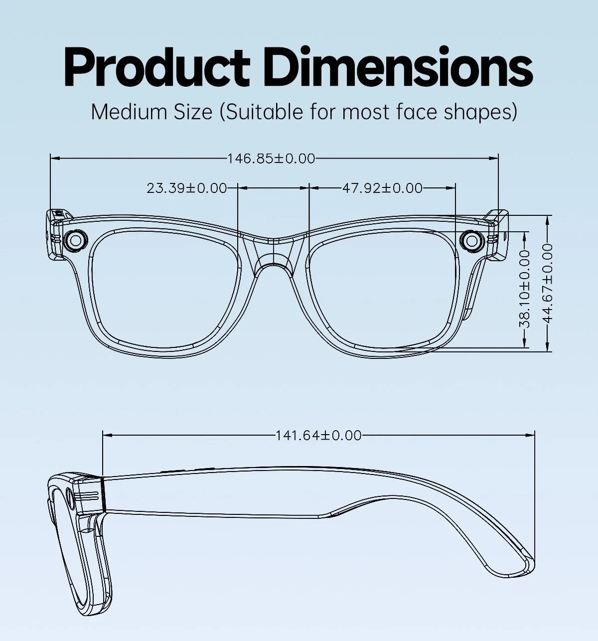 NEW AI Smart Glasses 1300W HD Camera 1080P Videos WIFI Transfer AI Translation IP66 Waterproof & Dustproof BT Call Smart Glasses