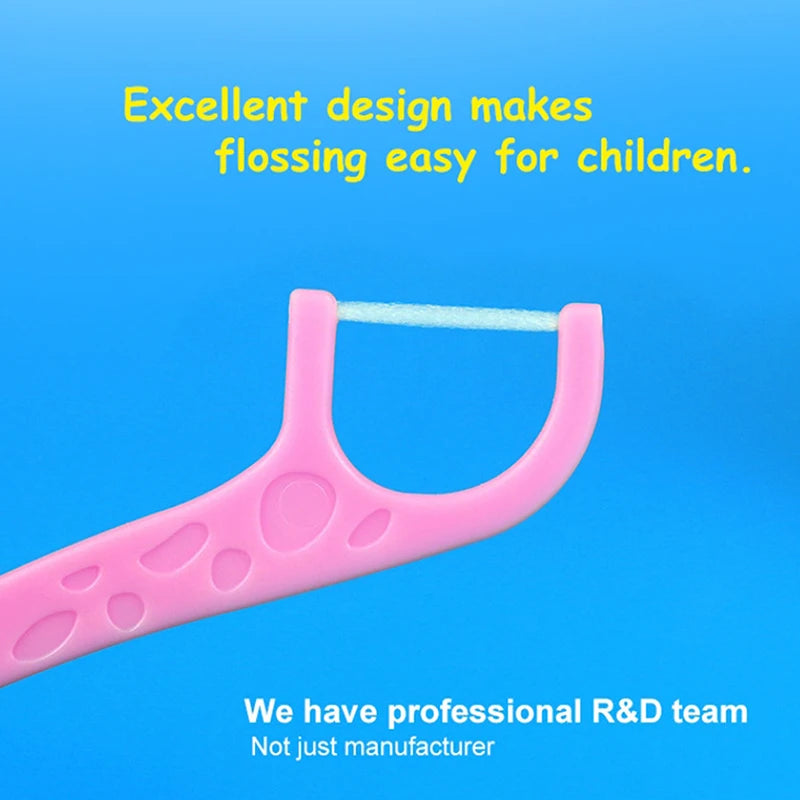 40Pcs Children's Dental Floss Animal Shape