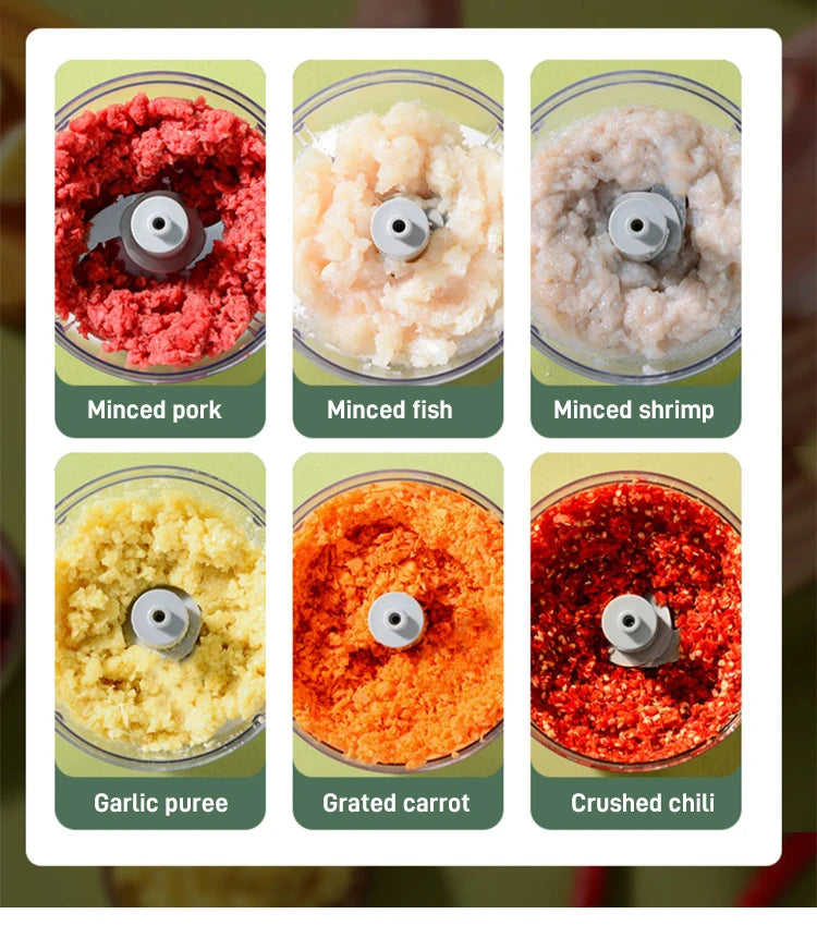 350ml Mini Kitchen Food Processor Multifunctional Cordless Electric Meat/Garlic Grinder Household Baby Food Processor