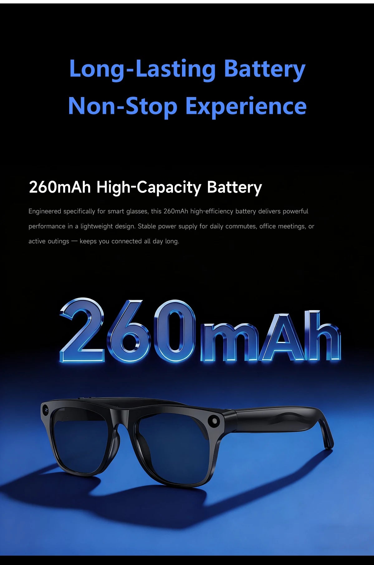 2026 New AI Smart Glasses Anti-Shake Photography AI Interaction Calling Listening to Music Translation Fashionable Smart Glasses