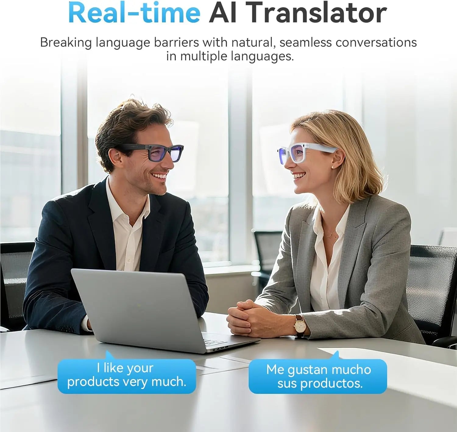 2026 New AI Smart Glasses AI Translation 800W HD Camera 4K Shooting Image Conversation Recording Listening To Music SmartGlasses
