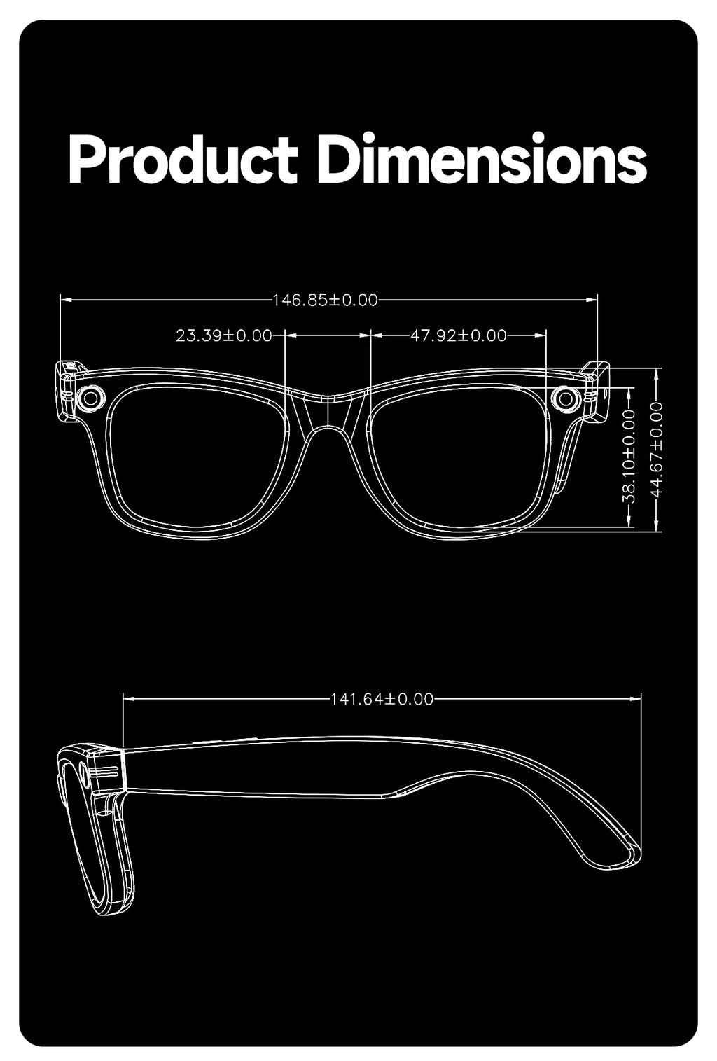 AI Smart Glasses 800W Anti Shake Camera Video Recording Languages Translation Sunglasses For Man Woman Bluetooth Call Music Play
