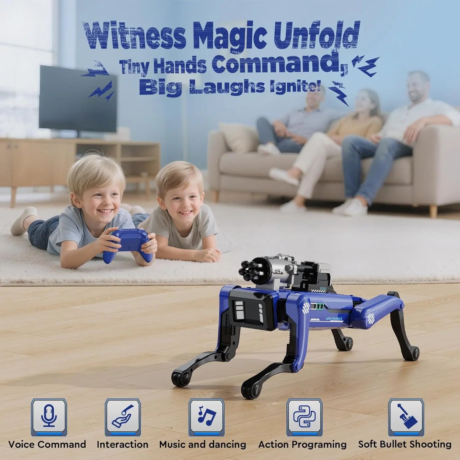 AI Simulation Robot Dog Intelligent Machine Dog Voice Command APP Control Programming Interactive Performs Acrobatics Robot Dog