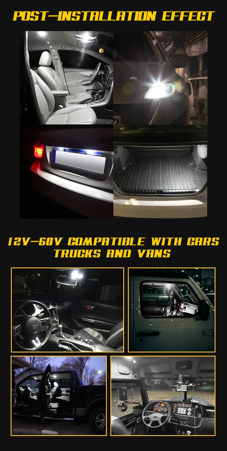10pcs 12V 24V LED T10 W5W 194 168 Car Truck Signal Lights Canbus 2016SMD No Error Side Parking DRL Lamps Dome Reading Bulb Diode