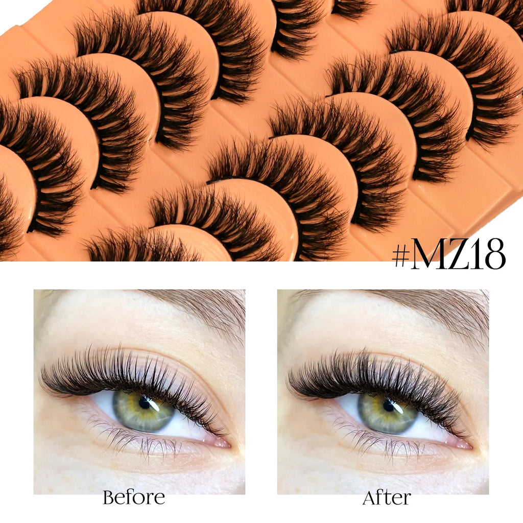 GROINNEYA Fluffy Eyelashes Cat Eye Style Long Lasting Dramatic 3D Faux Mink Eyelashes Volume Thick Long lashes Extension
