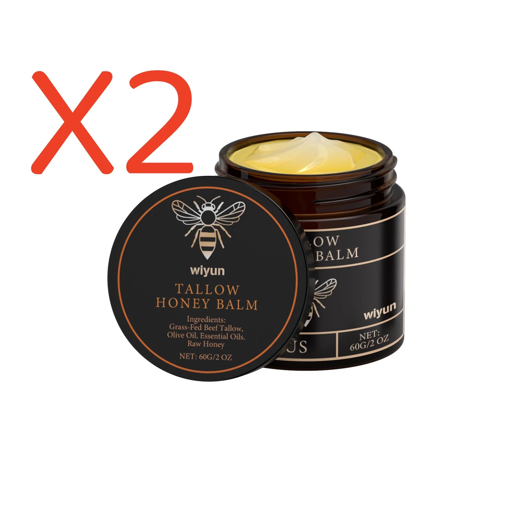 Beef Tallow Honey Moisturizer  Whipped Tallow Face Cream Body Lotion Non Greasy Nourishing Fast Absorption Skin Care