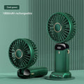 Portable Handheld Mini Fan Foldable Neck Hanging Fans 5 Speed USB Rechargeable Fan with Phone Stand and Display Screen 1800mAh