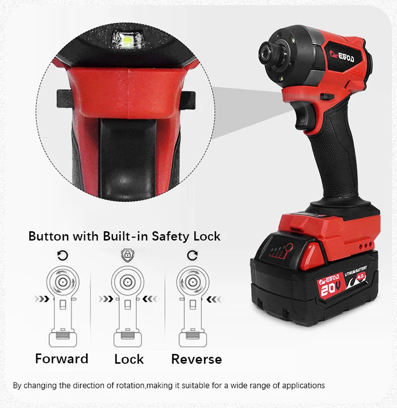 Electric Goddess Impact Driver 160NM Electric Driver For 20V Milwaukee Lithium Battery Brushless screwdrivers Power Tool ﻿