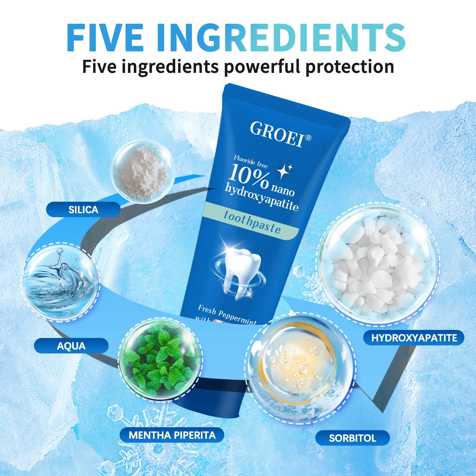Hydroxyapatite Toothpaste Refresh Prevent Dental Cavities Stain Removal Smoke Coffee Tea Stains Sensitive Teeth Oral Hygiene