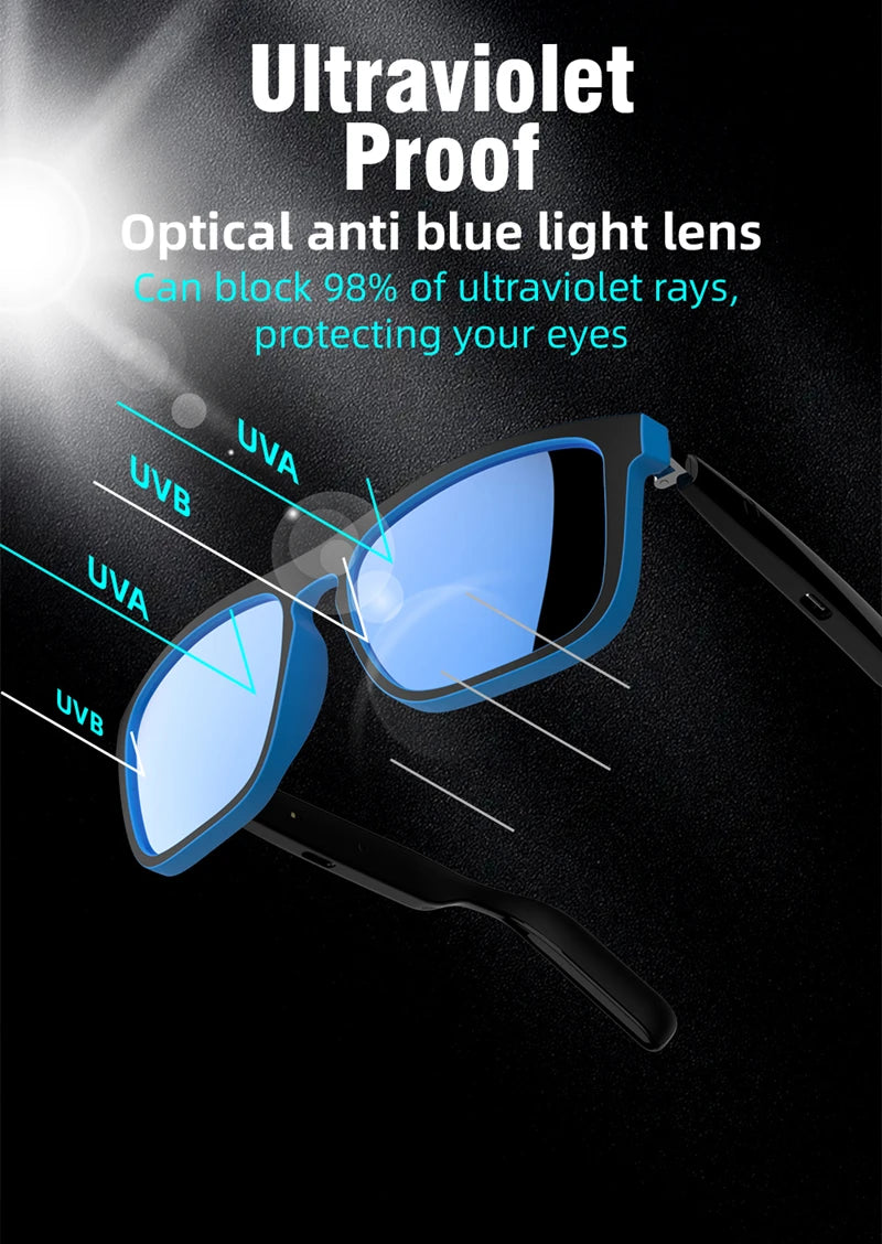 Lenovo AI Intelligent Sunglasses For Men And Women Polarized Anti Uv Sunglasses Air Conduction AI Intelligent Glasses