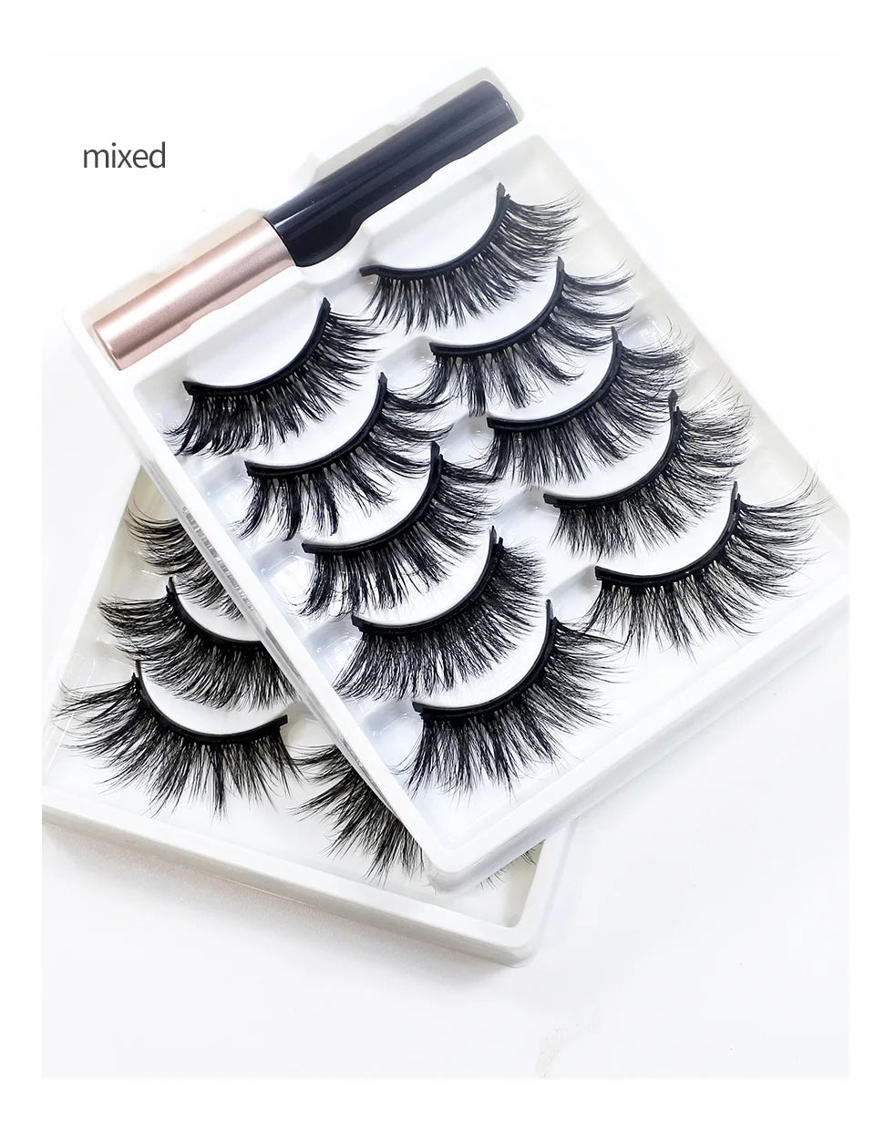 REDSIREN Natural Magnetic Lashes Makeup 1/5Pairs Reusable Magnetic  Eyelashes and Eyeliner Kit