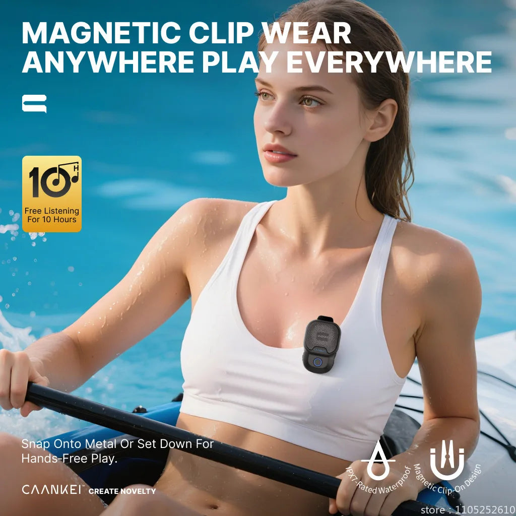 Wearable Bluetooth Speaker IPX7 Waterproof Portable Speakers Outdoor Sport Clip-On Microphone Speaker Calls/Music Mini Sound Box