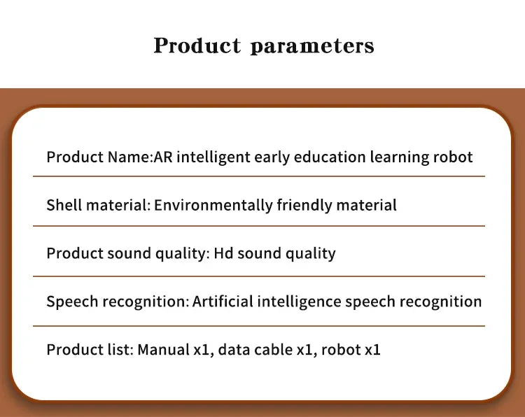 New Smart AI Robot WiFi Early Education Toys for Children Speech Recognition & Voice Interactive Educational Learning Machine
