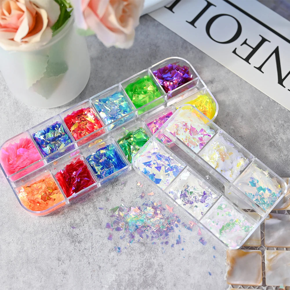 Shiny Mermaid Candy Sequin Nail Glitter Flakes Decoration Charms Irregular Paillette Accessories for Nail Art Stylist Supplies