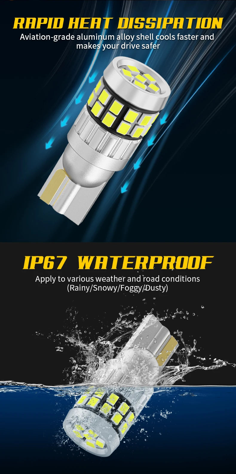 10pcs 12V 24V LED T10 W5W 194 168 Car Truck Signal Lights Canbus 2016SMD No Error Side Parking DRL Lamps Dome Reading Bulb Diode