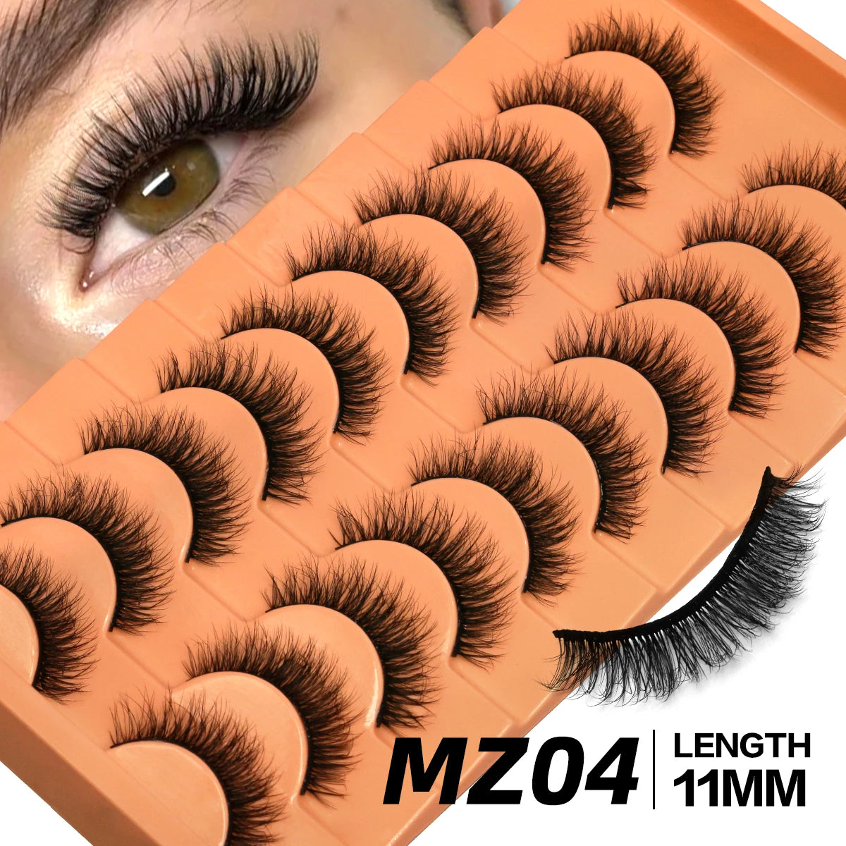 GROINNEYA Fluffy Eyelashes Cat Eye Style Long Lasting Dramatic 3D Faux Mink Eyelashes Volume Thick Long lashes Extension