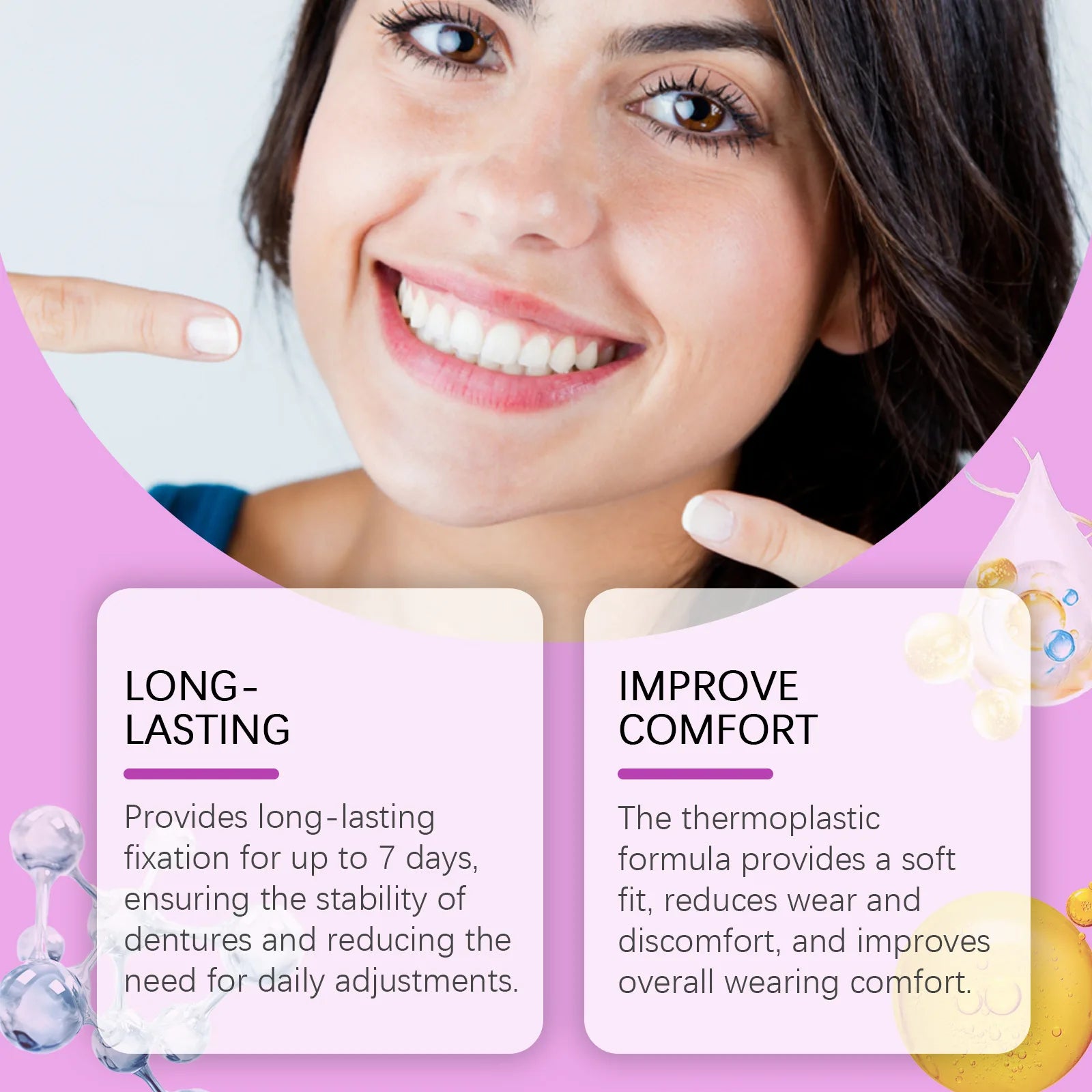 Thermoplastic Denture Adhesive Cushion Reduce Gum Pain Friction False Teeth Bonding Prosthesis Lasting Fixing Oral Care Products