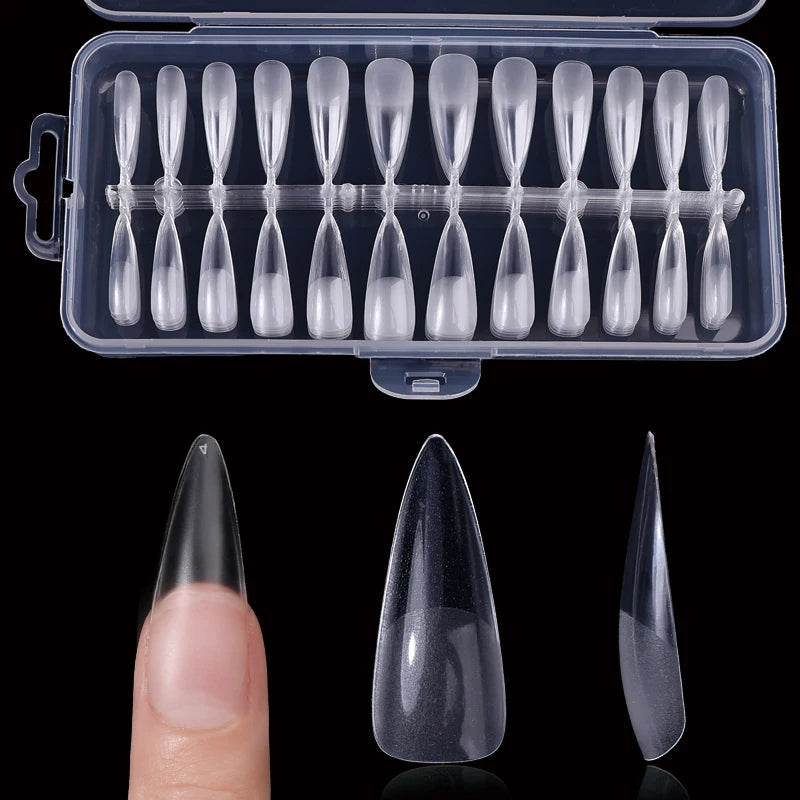 Nail Press on Tips  Short Artificial American Capsules Long Soft Gel Almond