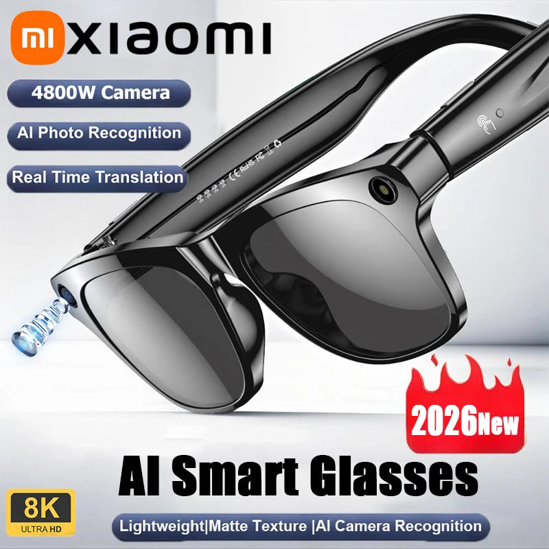 Xiaomi Smart AI Glasses 800W Shooting Camera HD Photo Video Voice Call Translation Waterproof Bluetooth AI Motorcycle Glasses
