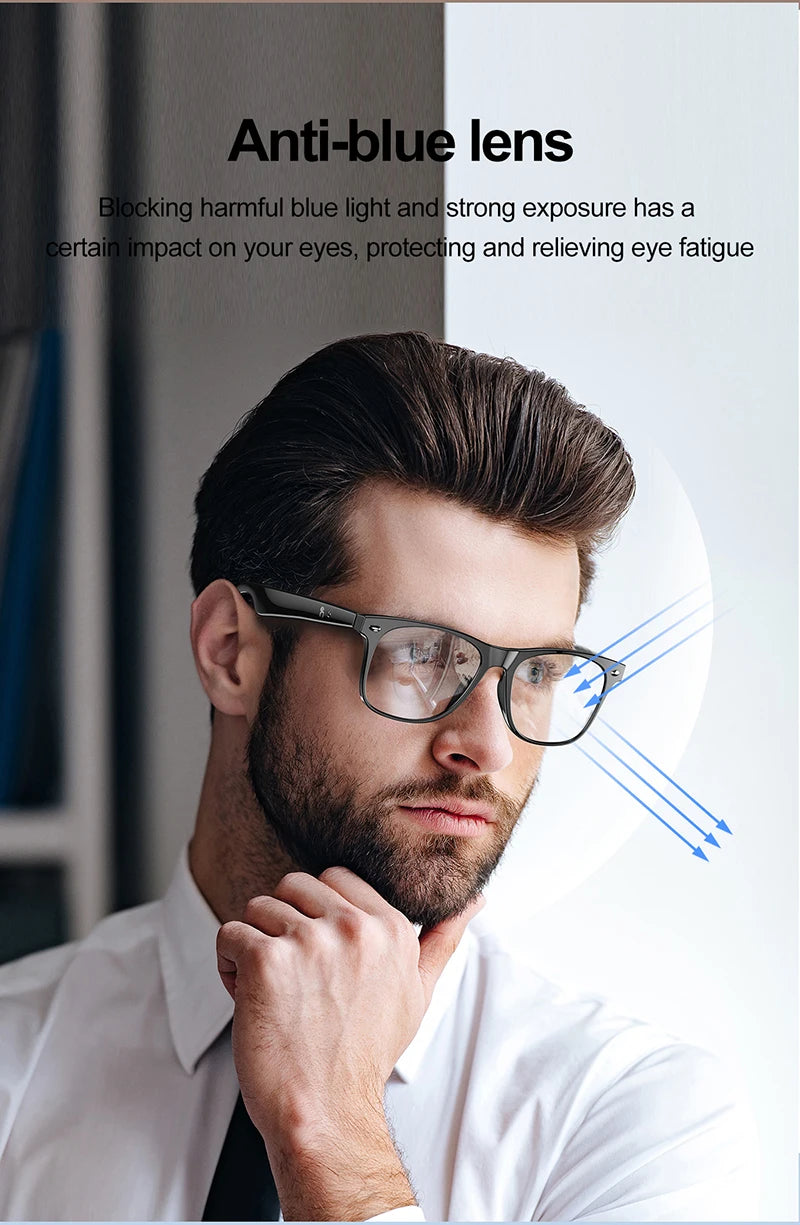 AI Smart Glasses for Men Smart Translation Glasses with Waterproof Call Function BT Smart Sunglas Outdoor Sports Headphones