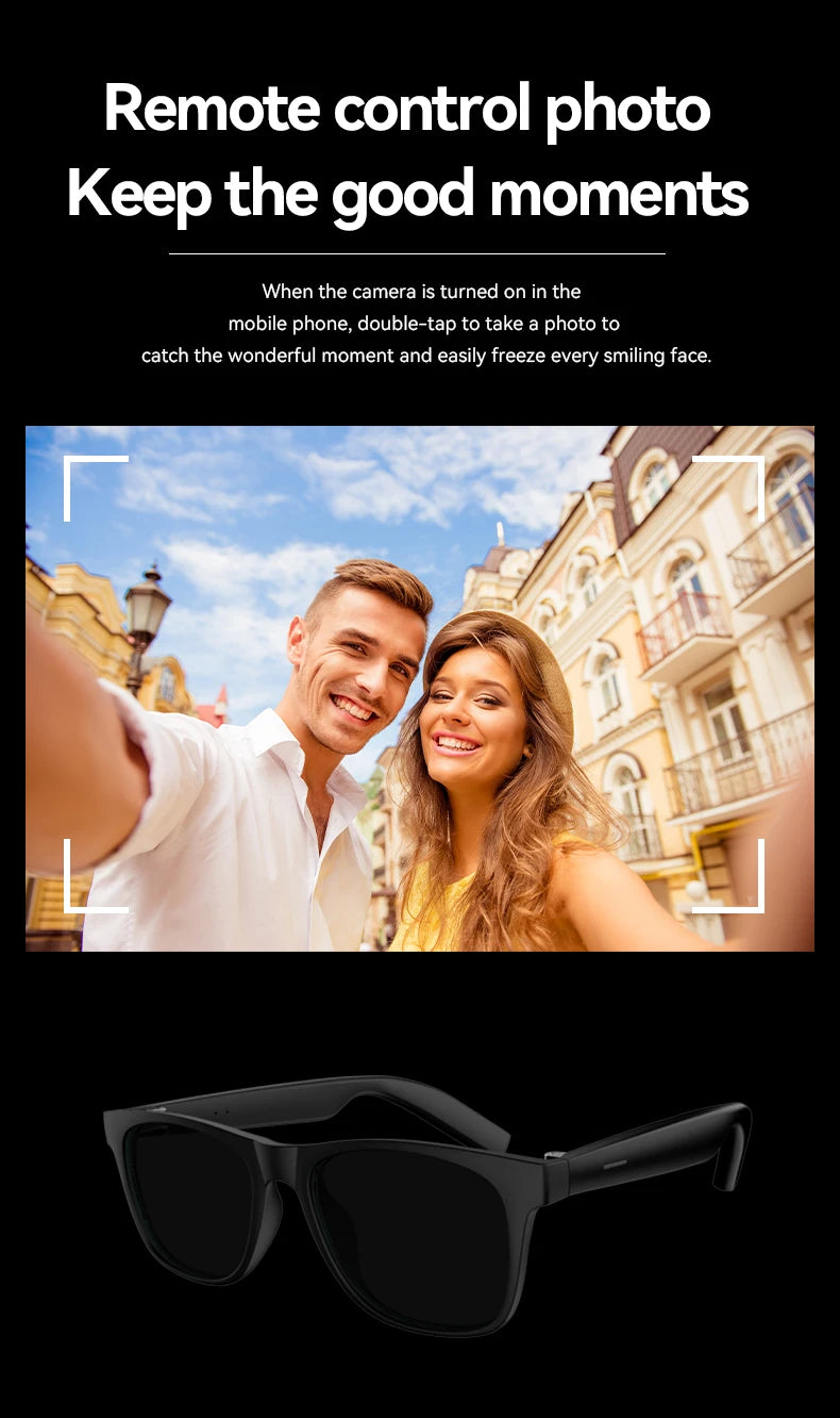 AI Smart Glasses 8K Remote Control Touch Photo Camera Recording Translator Voice Assistant Music Wireless Bluetooth Sunglasses