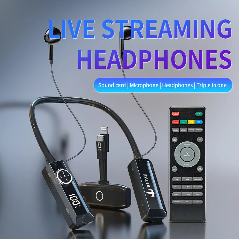 The all-in-one headset and microphone live streaming kit has a built-in microphone and ear return for overseas Tiktok live strea