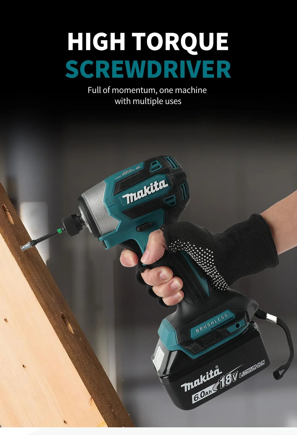 Makita DTD173 High Efficiency Impact Driver 3800 IPM Impact Rate Fast Screw Driving For Large Construction Projects tools