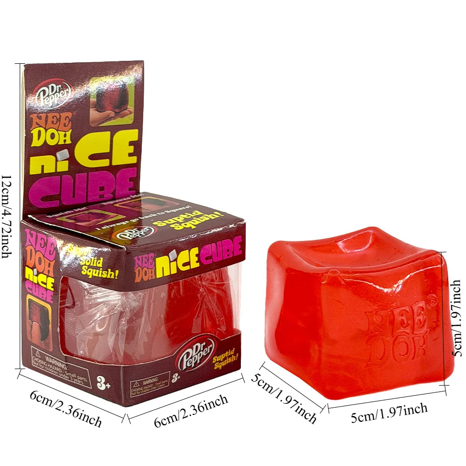 Squishy Trending Nee Doh Cube Squish Toy, Soft Sprite Squeeze Stress Relief Fidget Toy, Sensory NeeDoh for Kids & Adults