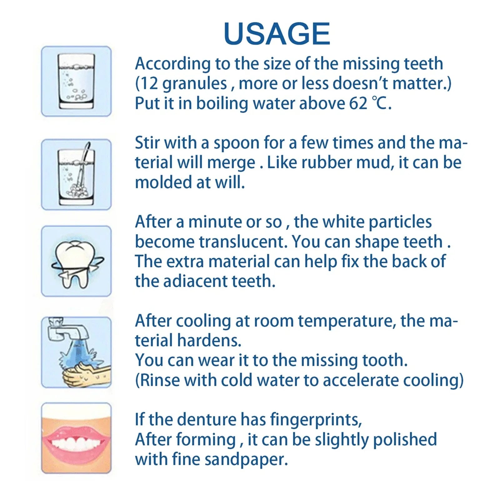 Tooth Repair Glue Shapeable Teeth Gaps Filling Solid Glue Temporary Teeth Repair Falseteeth Glue Safety Dental Supplies