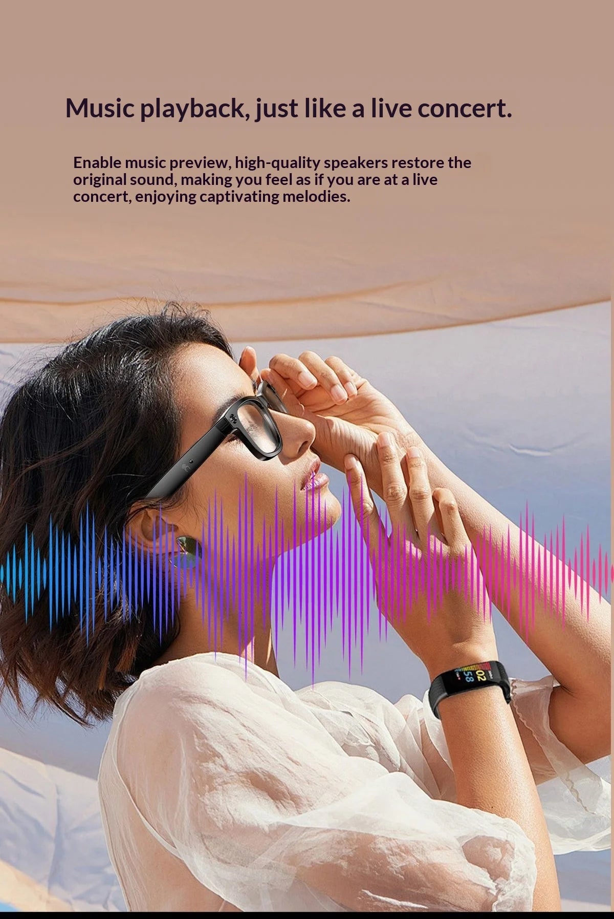 2025 AI Smart Glasses - 8MP Camera for First-Person Vlog, Voice Translation, Music & Calls, IP65 Waterproof, Ultra-Light