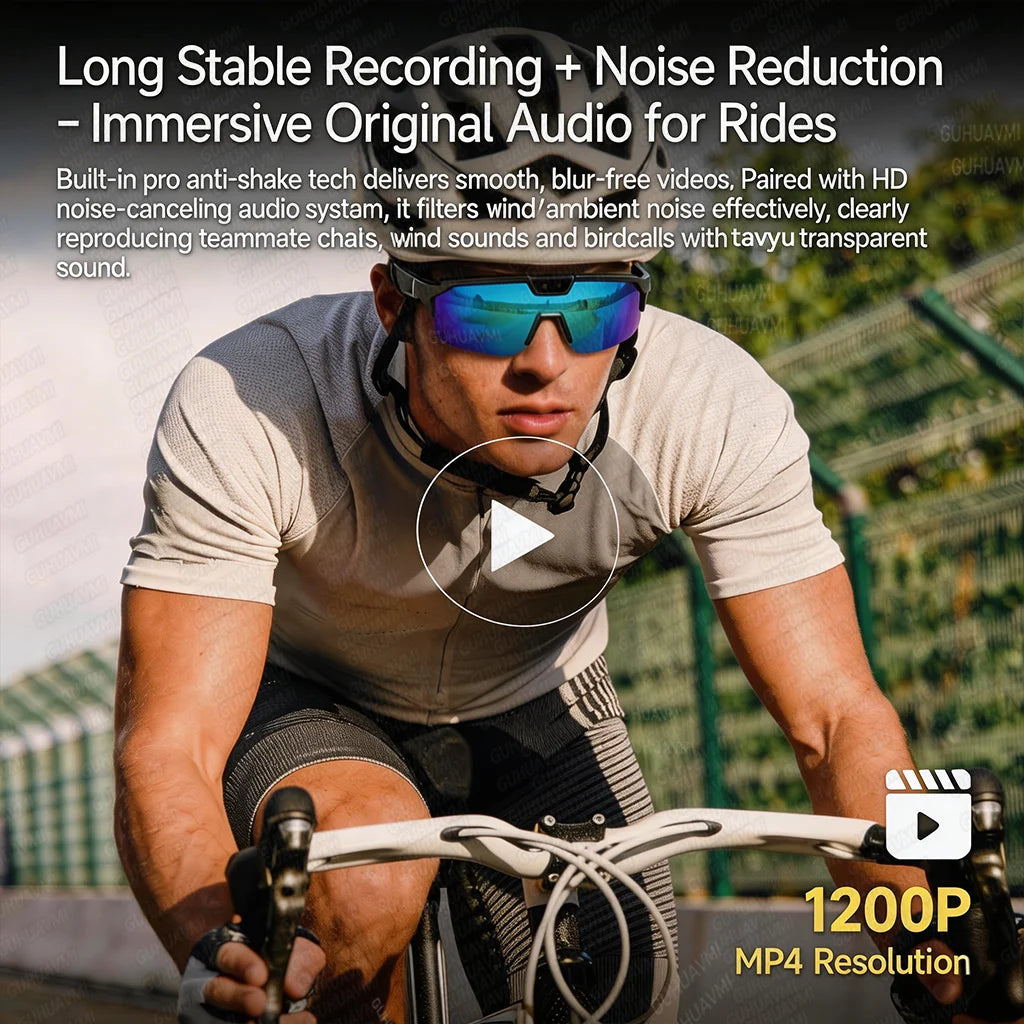 AI Smart Glasses With Camera 4K HD Video & Photo Capture, Real-Time Translation, 8MP Pixel Anti-shake Outdoor Sports Goggles Men