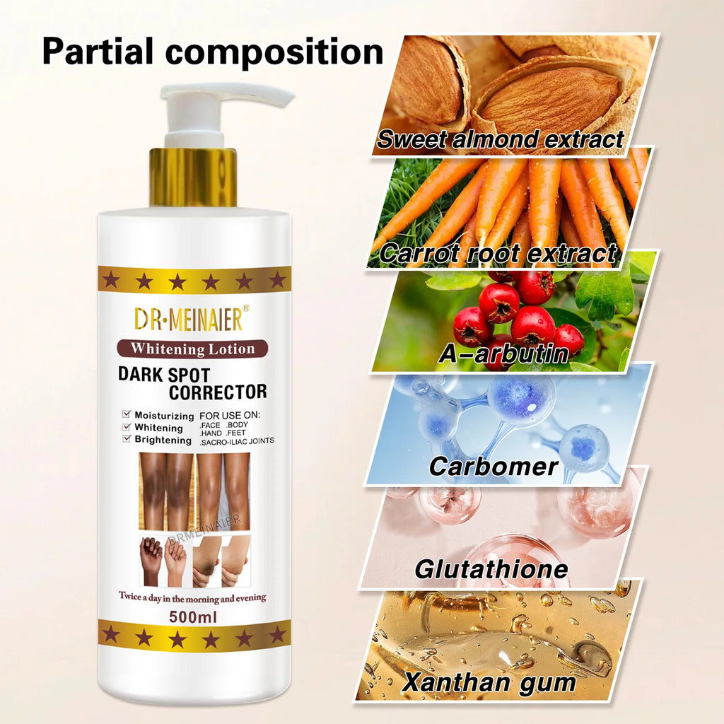 500ml Vegan Brightening Body Lotion, with AHA, Niacinamide, Moisturizing, Hydration, for All Skin Type, Radiant Skin Body Cream