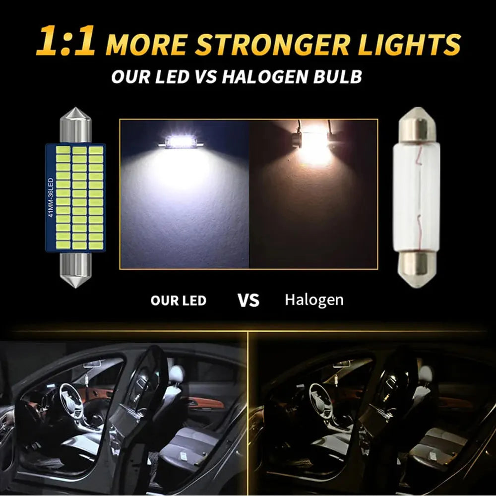 1/4/10 C5W Festoon LED Bulb Canbus 31mm 36mm 39mm 41mm 12V 3014 SMD 6000K White Car Interior Dome Map Trunk License Plate Lights