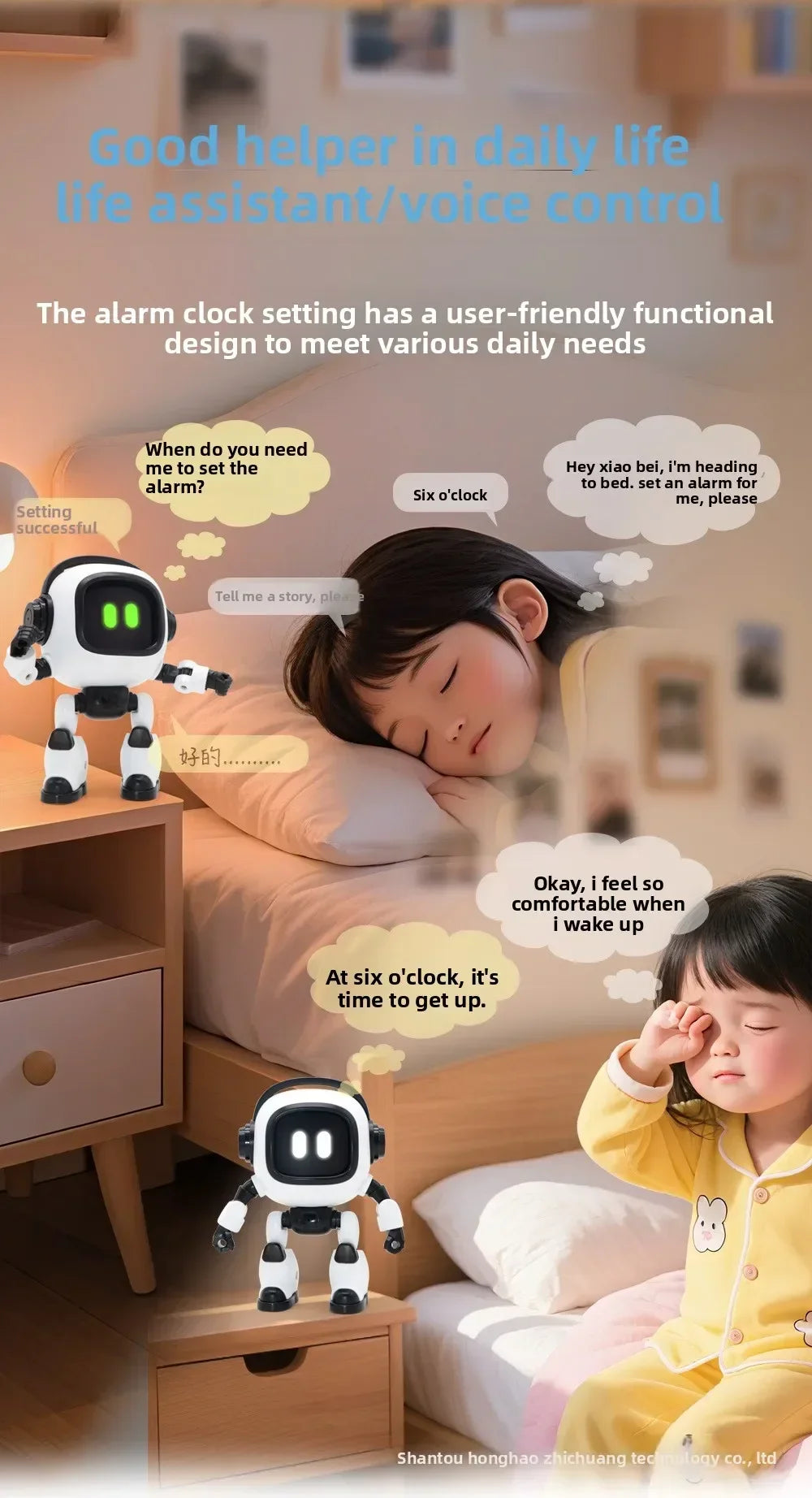 New AI Interactive Desk Robot with Voice Recognition Feature Talking Companion, Learning Games, Educational Toy for Kids