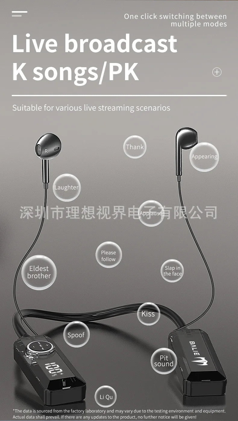 The all-in-one headset and microphone live streaming kit has a built-in microphone and ear return for overseas Tiktok live strea