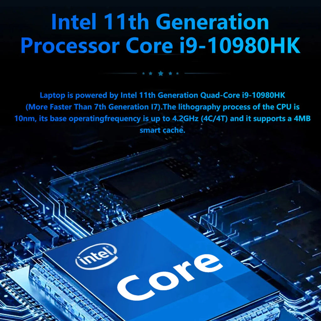 Ultrabook Computer 15.6 Inch Laptop Intel Core i9 10980HK Windows 11 Pro 32GB DDR4 M.2 2TB SSD Fingerprint Unlock WIFI 4K Elite